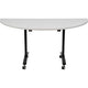 Table rabattable sodematub fthv3168d-r400 demi-ronde gris