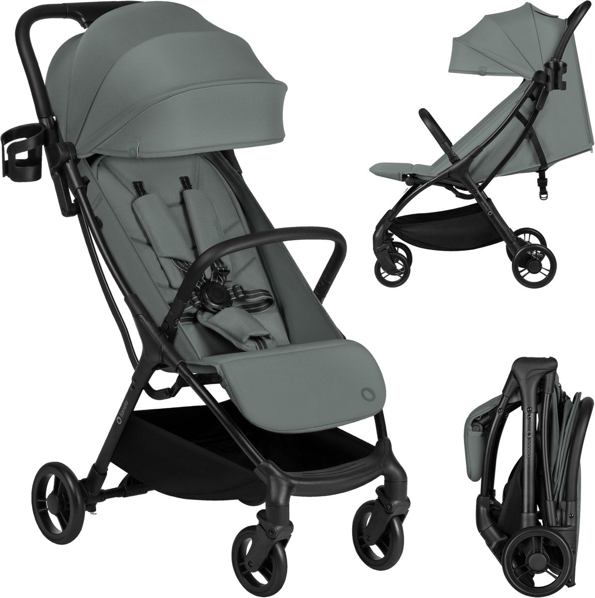 Poussette Lionelo agia - légère 7,3 kg - pliable compacte - position couchée et grand siège - roues avec suspension - porte-gobelet - poussette de 6 mois jusqu'à 22 kg - poussette pliante - poussette de voyage - poussette - poussette enfant