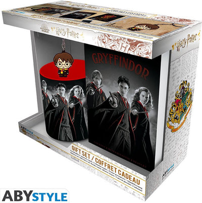 Abystyle harry potter - mug pc320ml + porte clé + carnet harry ron hermion