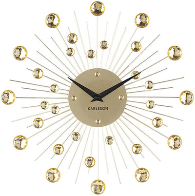 Karlsson horloge murale sunburst - cristal, or - moyen - ø30cm - scandinave