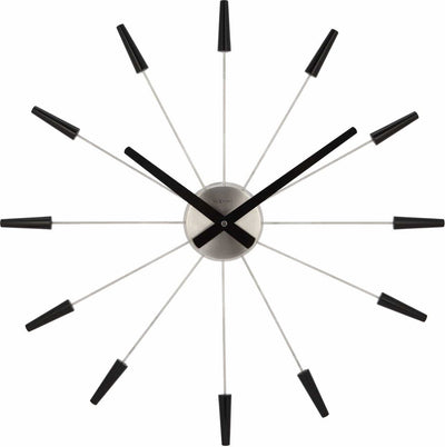 Nexttime plug inn – horloge murale silencieuse – 58 cm – métal – noir – design