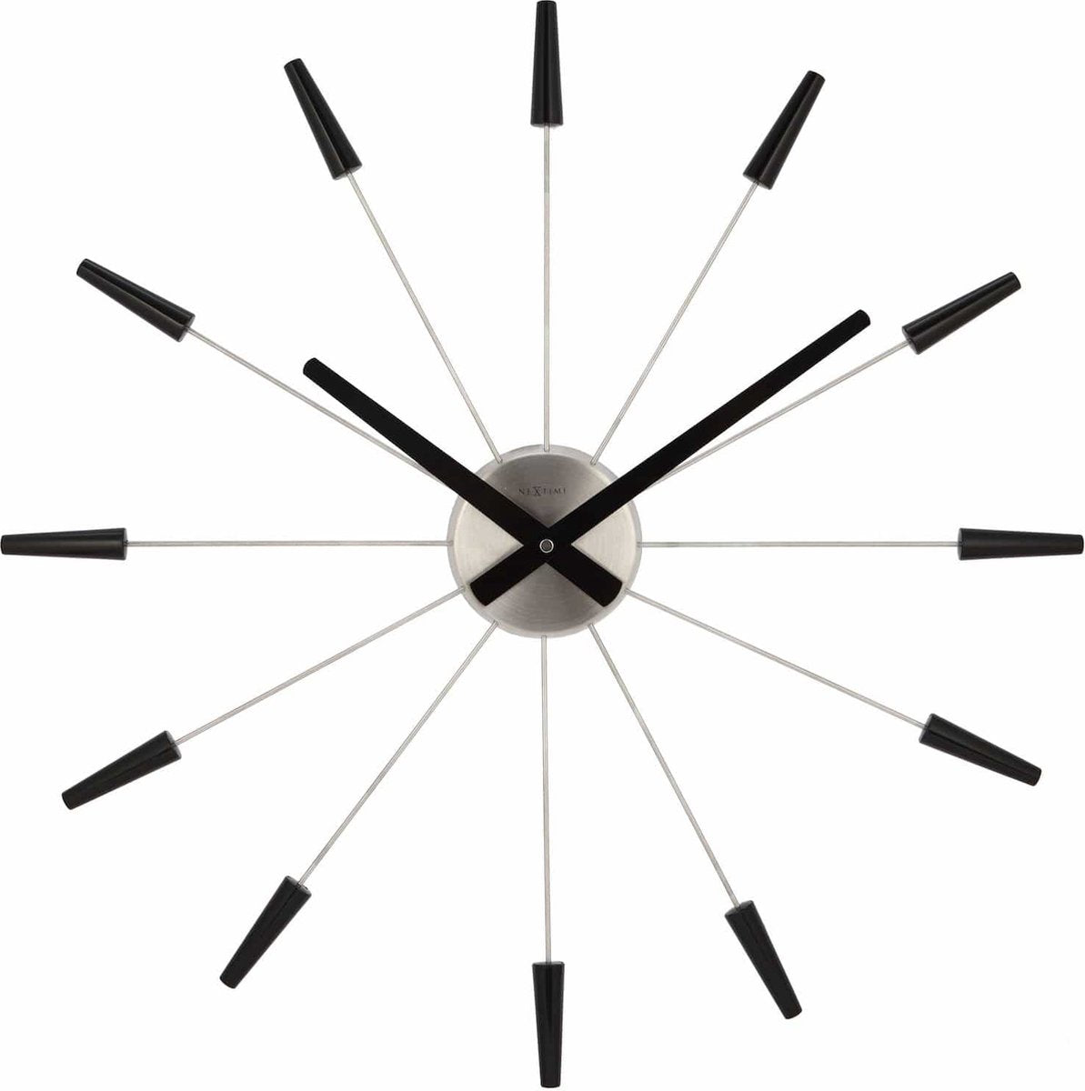 Nexttime plug inn – horloge murale silencieuse – 58 cm – métal – noir – design