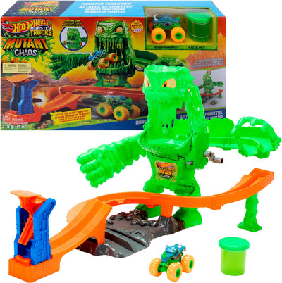 Hot Wheels Monster Trucks Vaincre le monstre muté - Coffret de jeu avec voiture jouet et slime