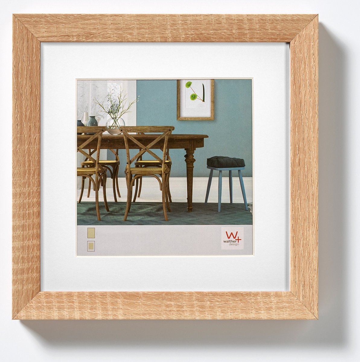 Walther fiorito - cadre en bois mdf - format photo 20x20 cm - chêne clair