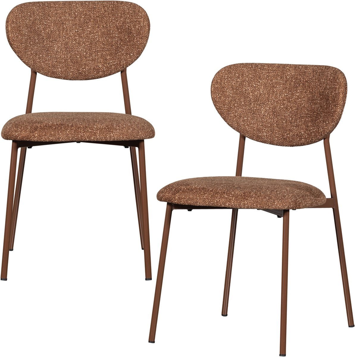 Chaises de salle à manger Woood Valor - tissu tissé - marron - lot de 2