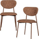 Chaises de salle à manger Woood Valor - tissu tissé - marron - lot de 2