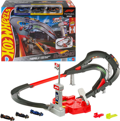 Hot Wheels Racing Circuit de Formule 1 Sprint - avec 3 voitures miniatures en métal