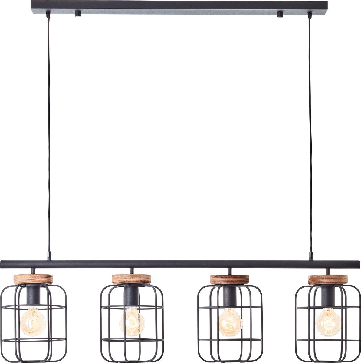 Brilliant Gwen - suspension - E27 max 4x40W - bois noir
