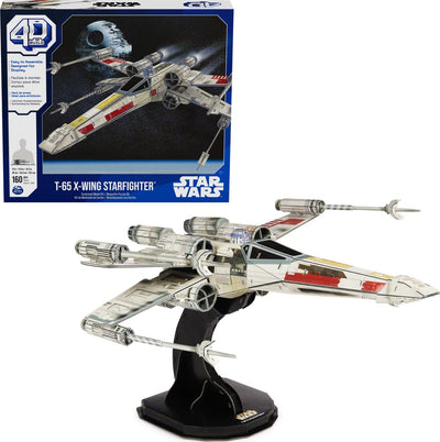 4d build star wars - t-65 x-wing starfighter - puzzle 3d - 160 pièces - kit de construction en carton