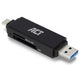 Act Connectivity USB-C USB-A Carte Reader, SD Micro SD
