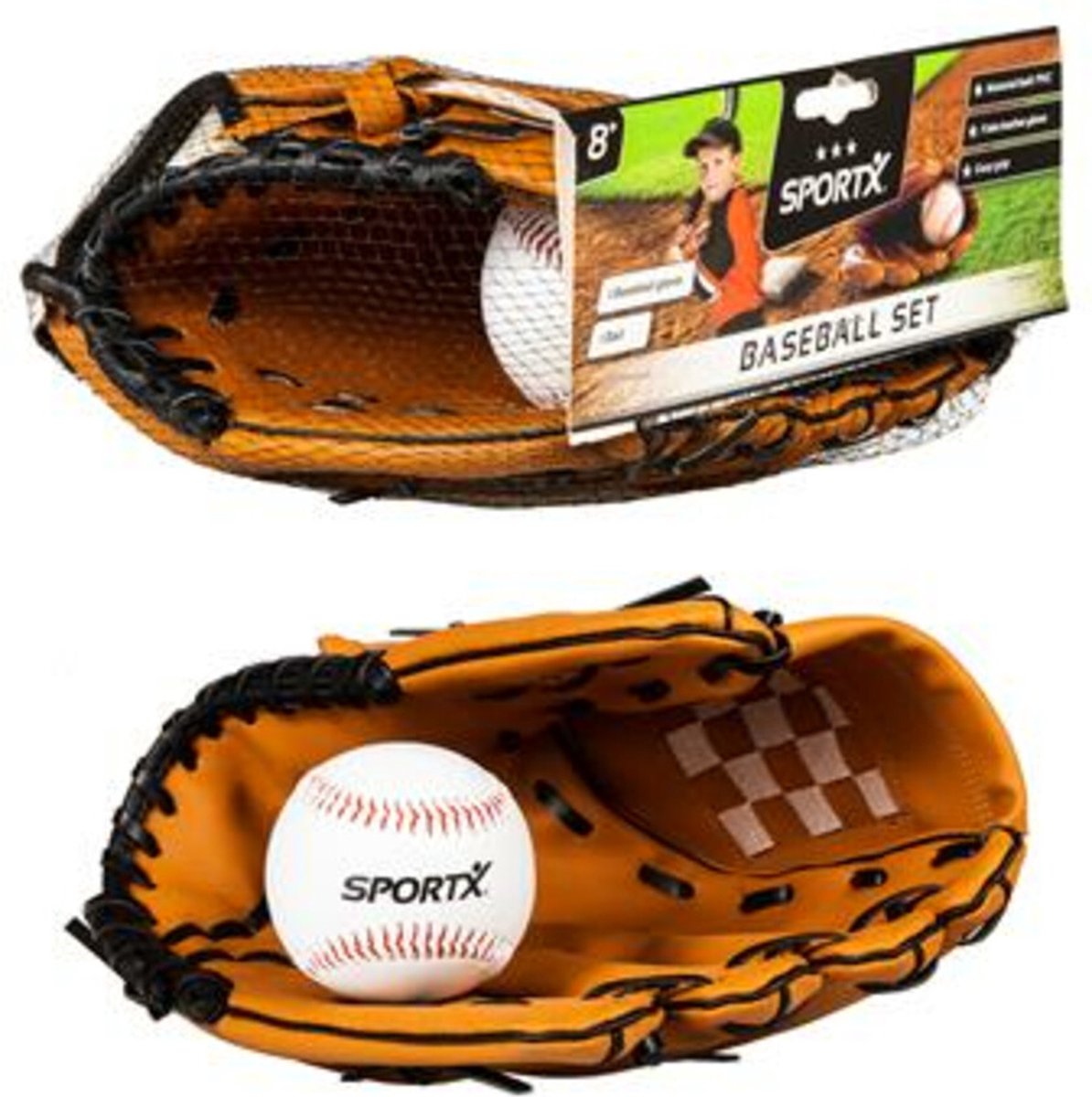 Gant de baseball sportx avec balle
