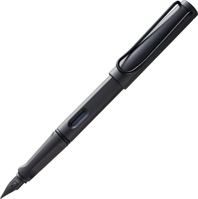 Stylo plume Lamy Safari Umbra - avec poignée ergonomique, plume en acier noir d'épaisseur d'écriture EF - plastique ASA résistant - avec cartouche d'encre T 10 bleue