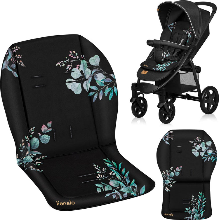 Doublure de siège Lionelo - insert de coussin de poussette universel - conception double face - tissu hydrophobe - ajustement flexible - lavable - confortablement doux - moments d'or