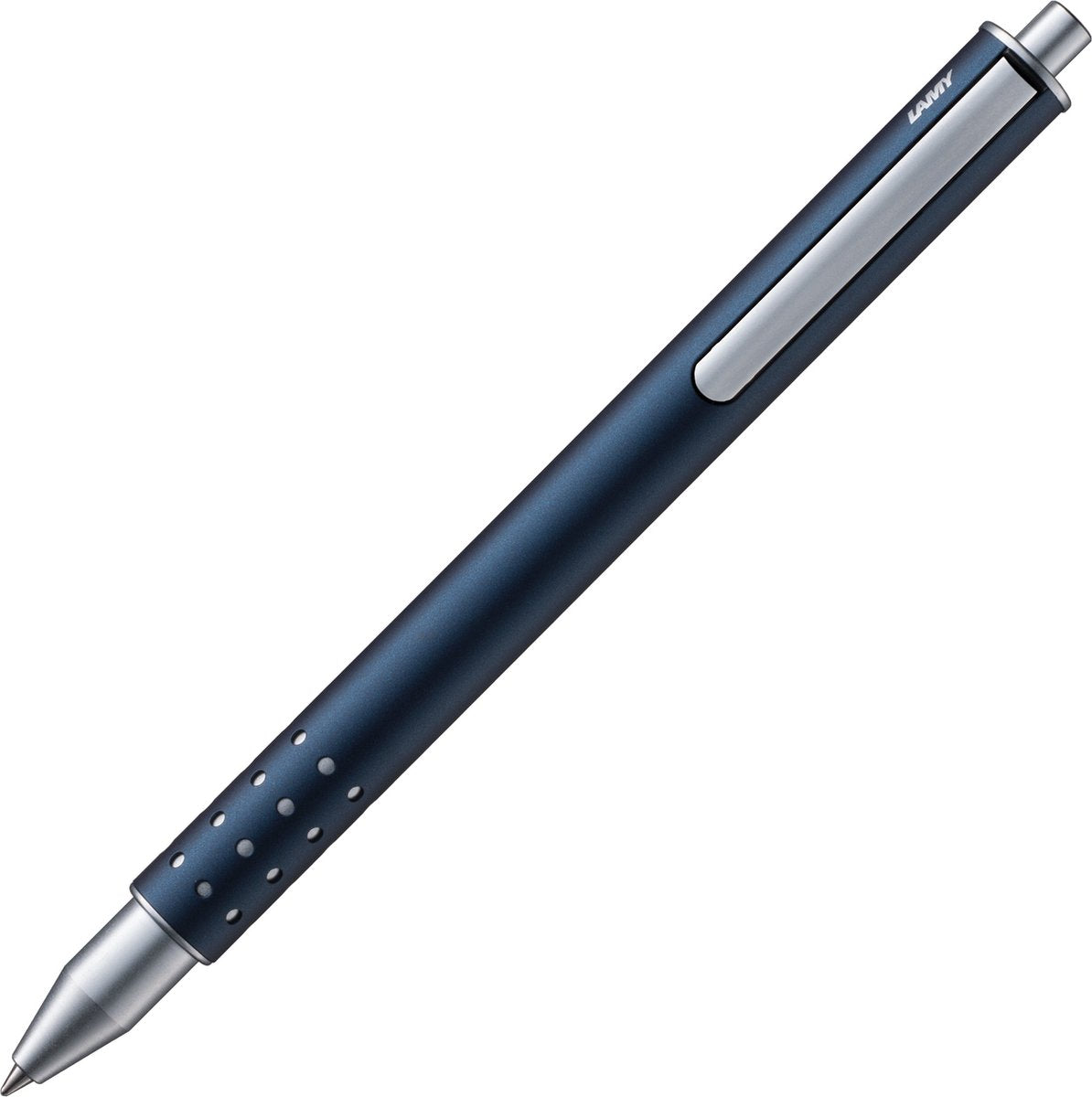 Stylo roller Lamy Swift Imperial Blue – Stylo roller simple avec sensation d'écriture liquide – Boîtier robuste en acier inoxydable avec une largeur de trait B – Avec stylo roller M 66 en bleu