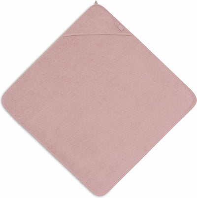 Jollein - cape de bain en tissu éponge 100x100cm - serviette bébé avec cape de bain, châle, poncho de bain - rose sauvage