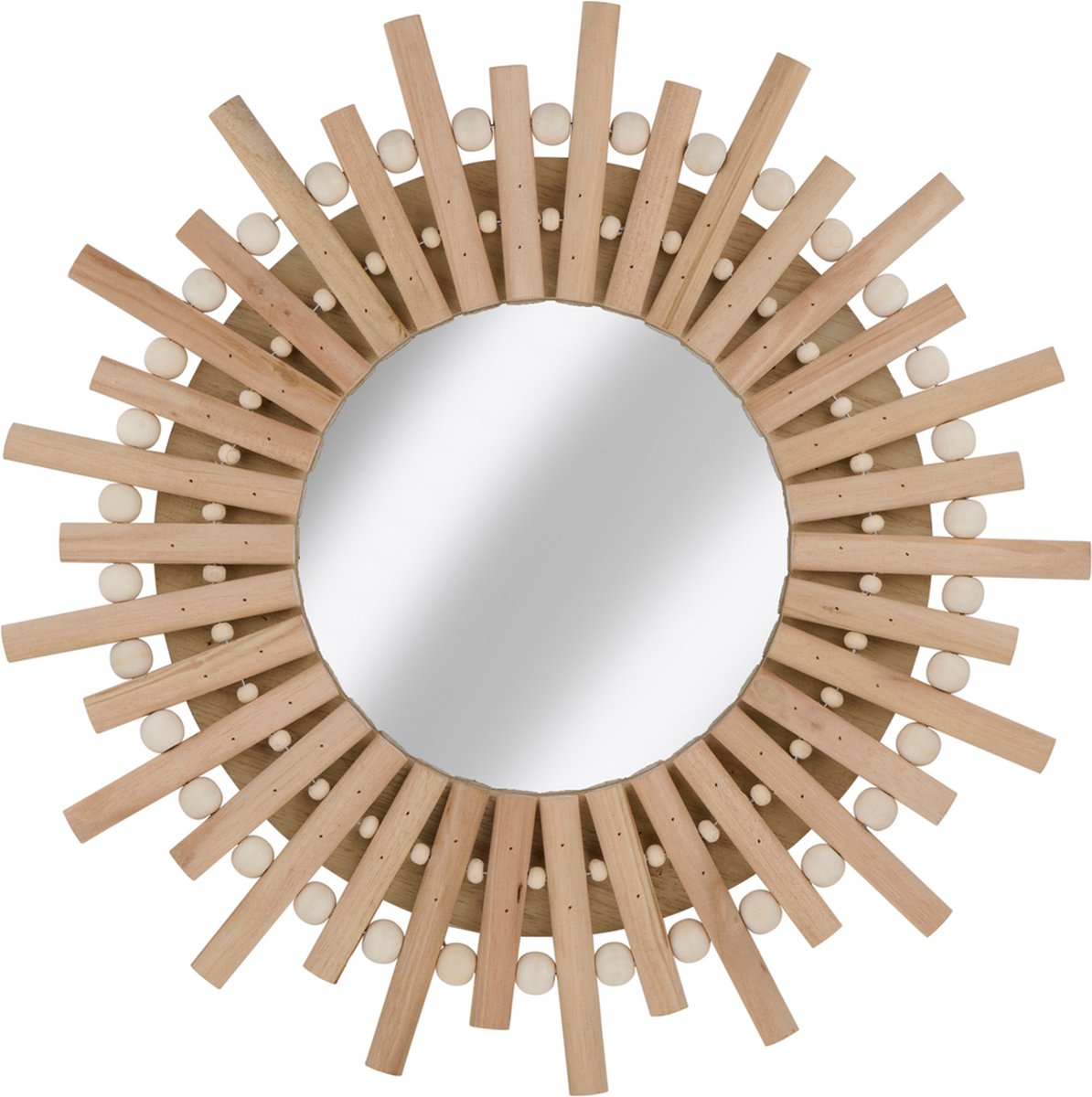 Miroir mural Arti casa - miroir rond soleil - 30cm - bois