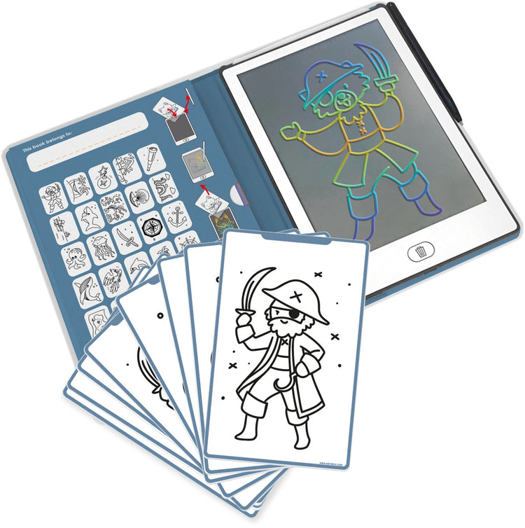 Kidywolf - mini tablette à dessin kidydraw - thème pirate des océans - éducatif - 4+ ans