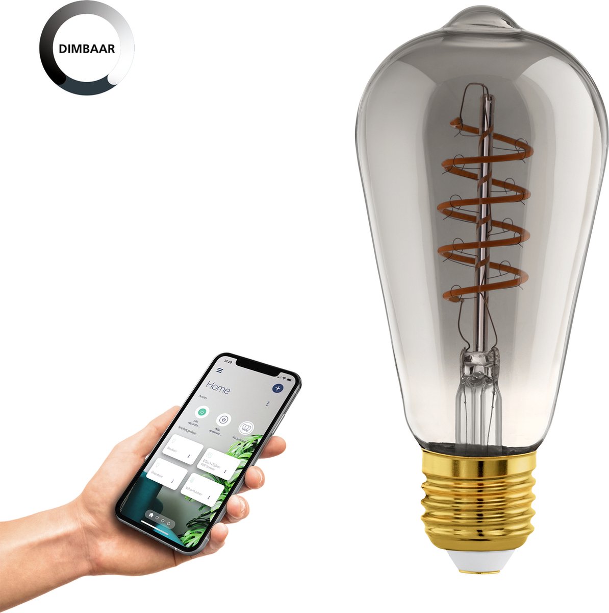 Lampe LED Eglo e27 connect.z - 150lm - dimmable - 2000k - en forme de goutte (st64)