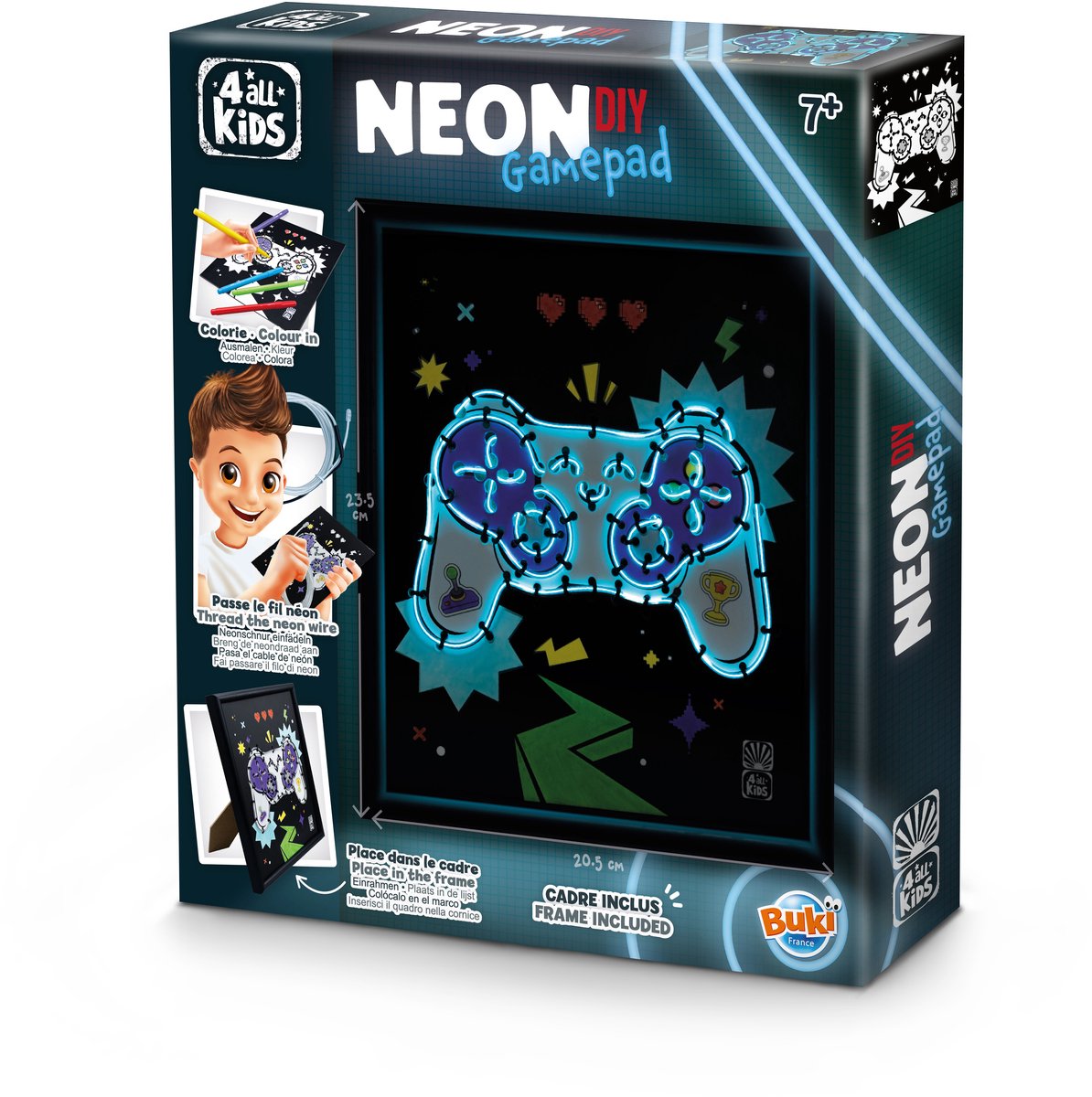 Buki france buki - cadre néon - thème manette de jeu - artisanat - hobby
