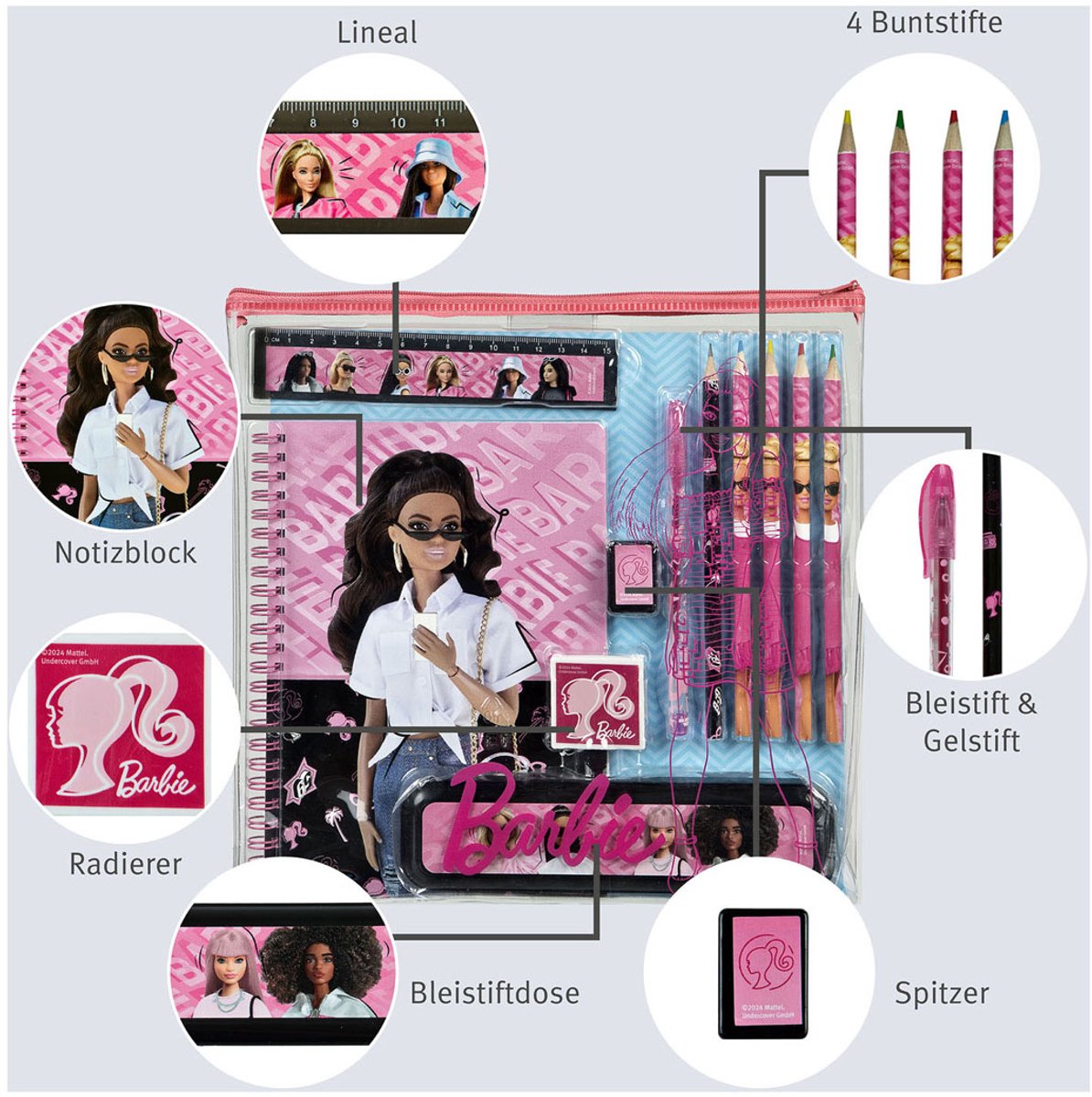 Note d'infiltration et écriture Set Barbie