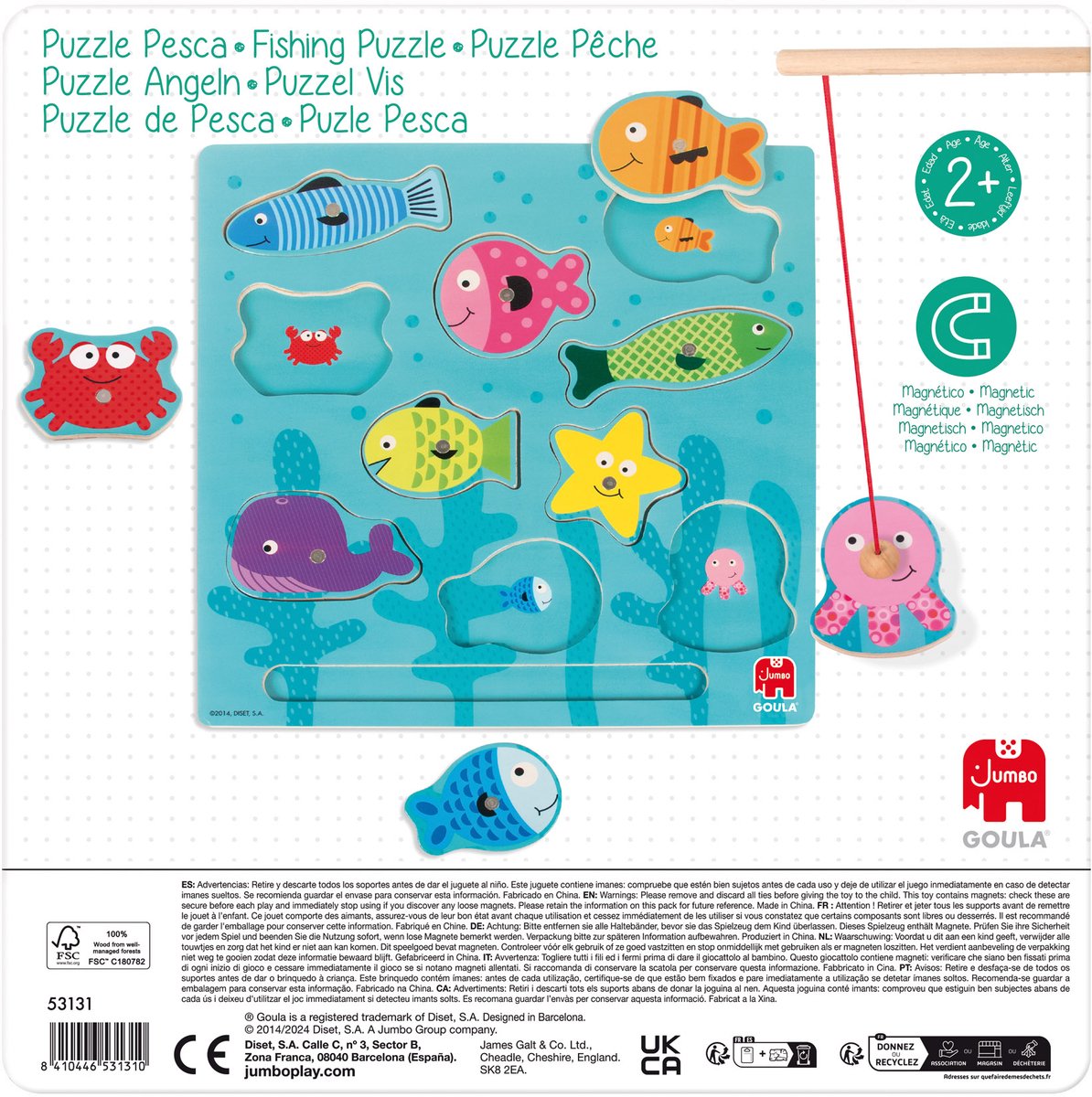 Goula jumbo - - puzzle aimant poisson - 10 pièces
