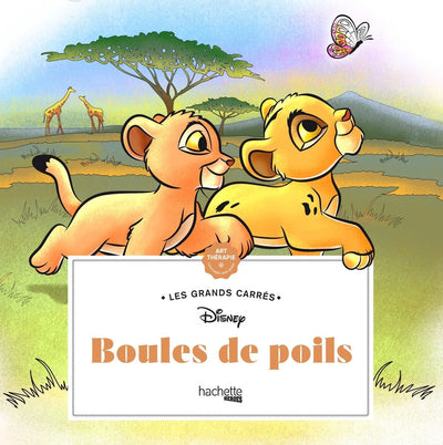 Hachette héros les grands carrés - boules de poils disney - livre de coloriage pour adultes