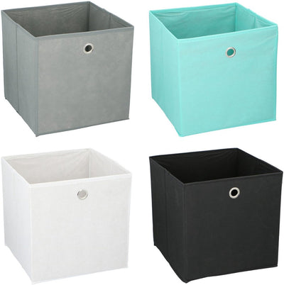 Alpina boîte de rangement pliable 30 x 30 x 30 cm - boîte de rangement non tissé avec œillet en métal - panier de rangement pliable pour armoire et étagère - blanc noir gris ou vert menthe - assorti