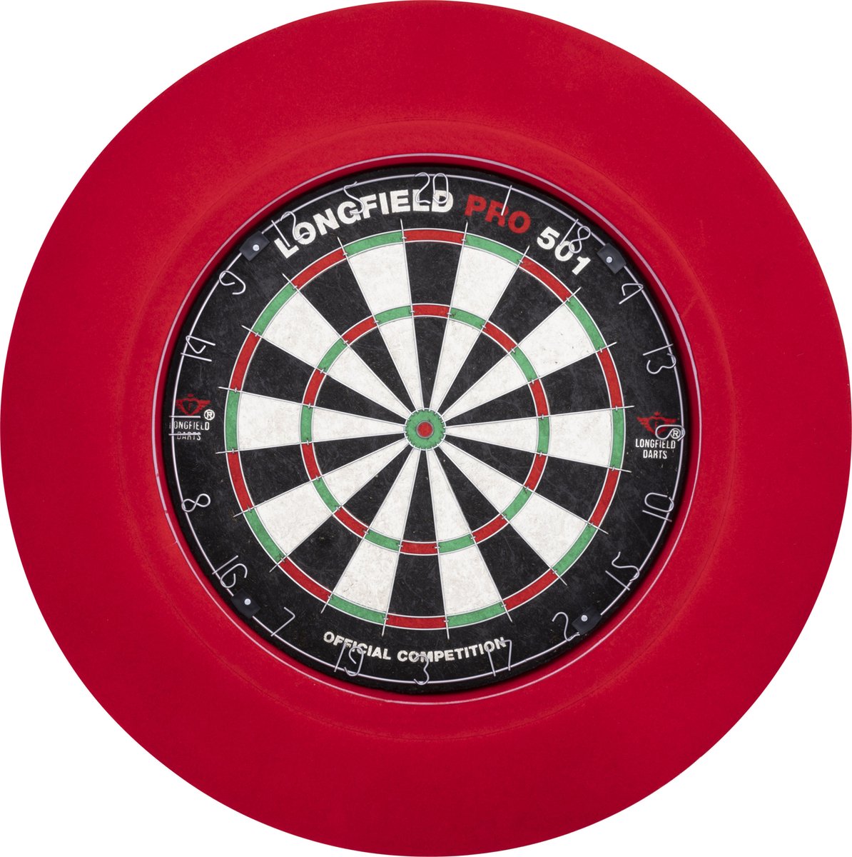 Engelhart LED Dartboard Surround Rouge - Éclairage de la cible avec 90 LED - Anneau de protection de 3 cm d'épaisseur - Protection murale pour fléchettes - Longfield