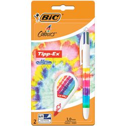 Stylo à bille tipp-ex, ensemble de ruban correcteur bic multicolore