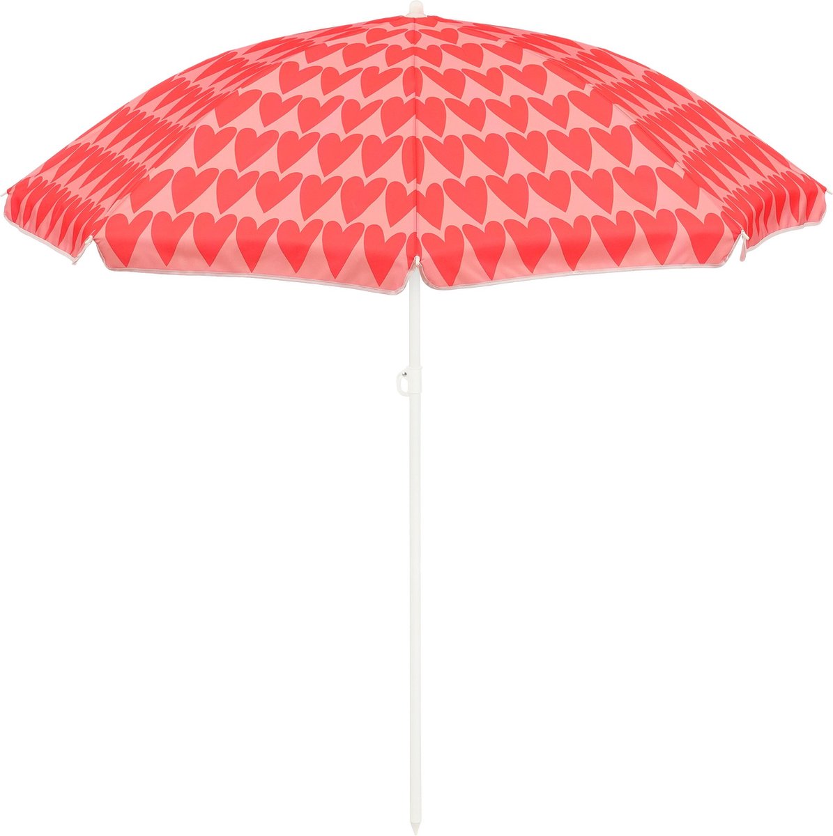 Parasol de plage coeur Mica decorations - h180 x ø160 cm - rose