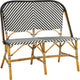 Mica decorations canapé mandox pour extérieur - l98 x l60 x h93 cm - rotin - noir, blanc