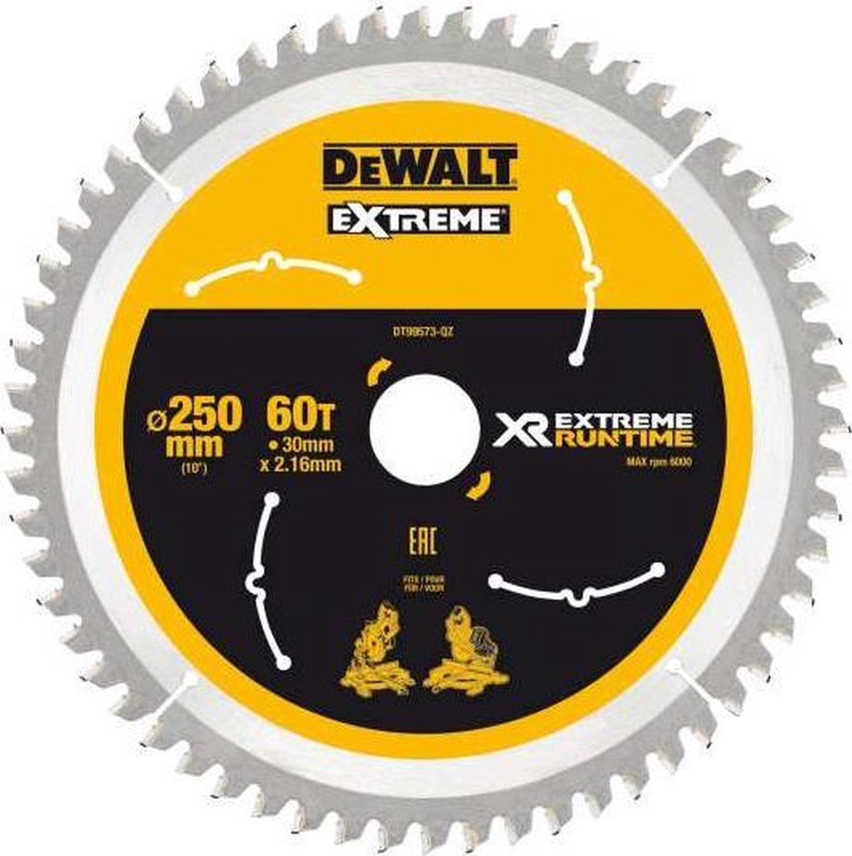 Accessoires Dewalt dt99573 xr lame de scie circulaire 250x30mm 60 dents - dt99573-qz