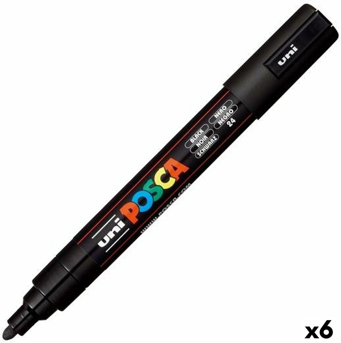 Posca - stylo peinture pc5m m noir | 6 pièces