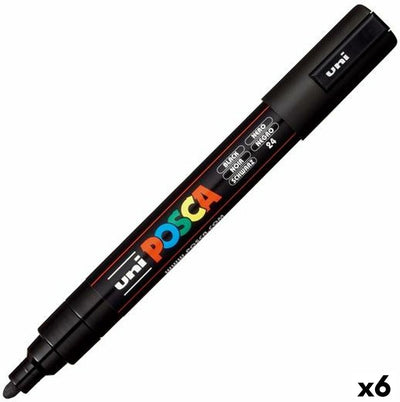Posca - stylo peinture pc5m m noir | 6 pièces