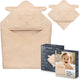 Lionelo muslin hooded baby towel – zachte babyhanddoek met capuchon van 100% katoenen mousseline – zachte badcape met capuchon – ademend, hypoallergeen irritatievrij – uitstekende absorptie – voor pasgeborenen oudere kinderen – 75x75 cm