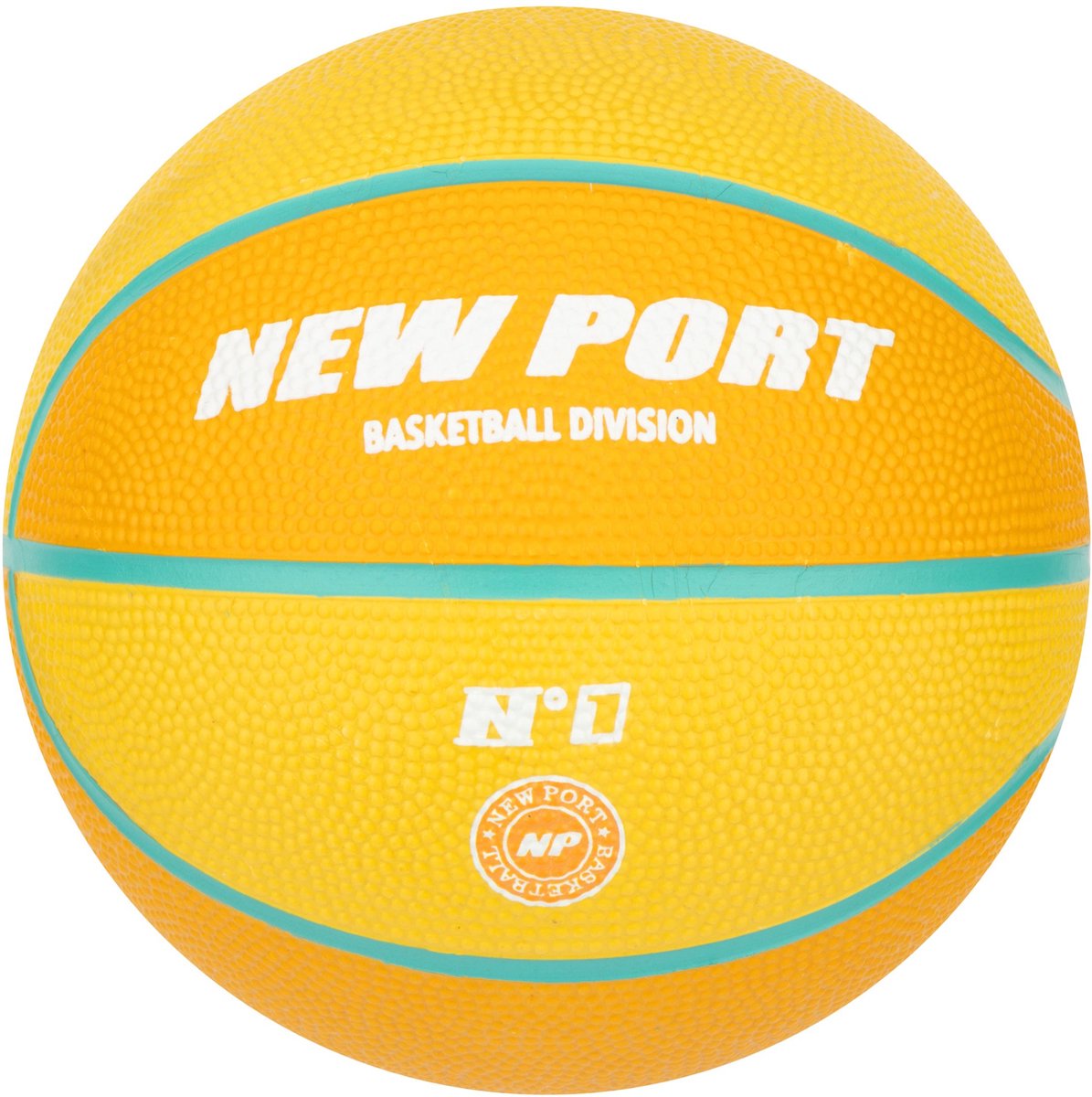 Ballon de basket New Port - mini - jaune orange - taille 1 - caoutchouc butyle