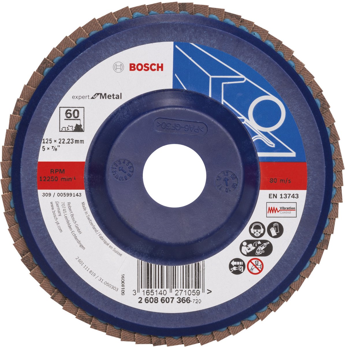 Bosch - disque abrasif à lamelles 125 mm, 22,23 mm, 60