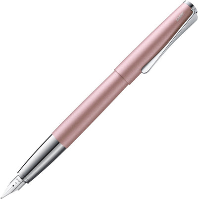 Stylo plume Lamy studio rose mat | boîtier entièrement métallique | Plume en or 14 kt (partiellement platine) | épaisseur d'écriture f | y compris la cartouche d'encre bleue T10