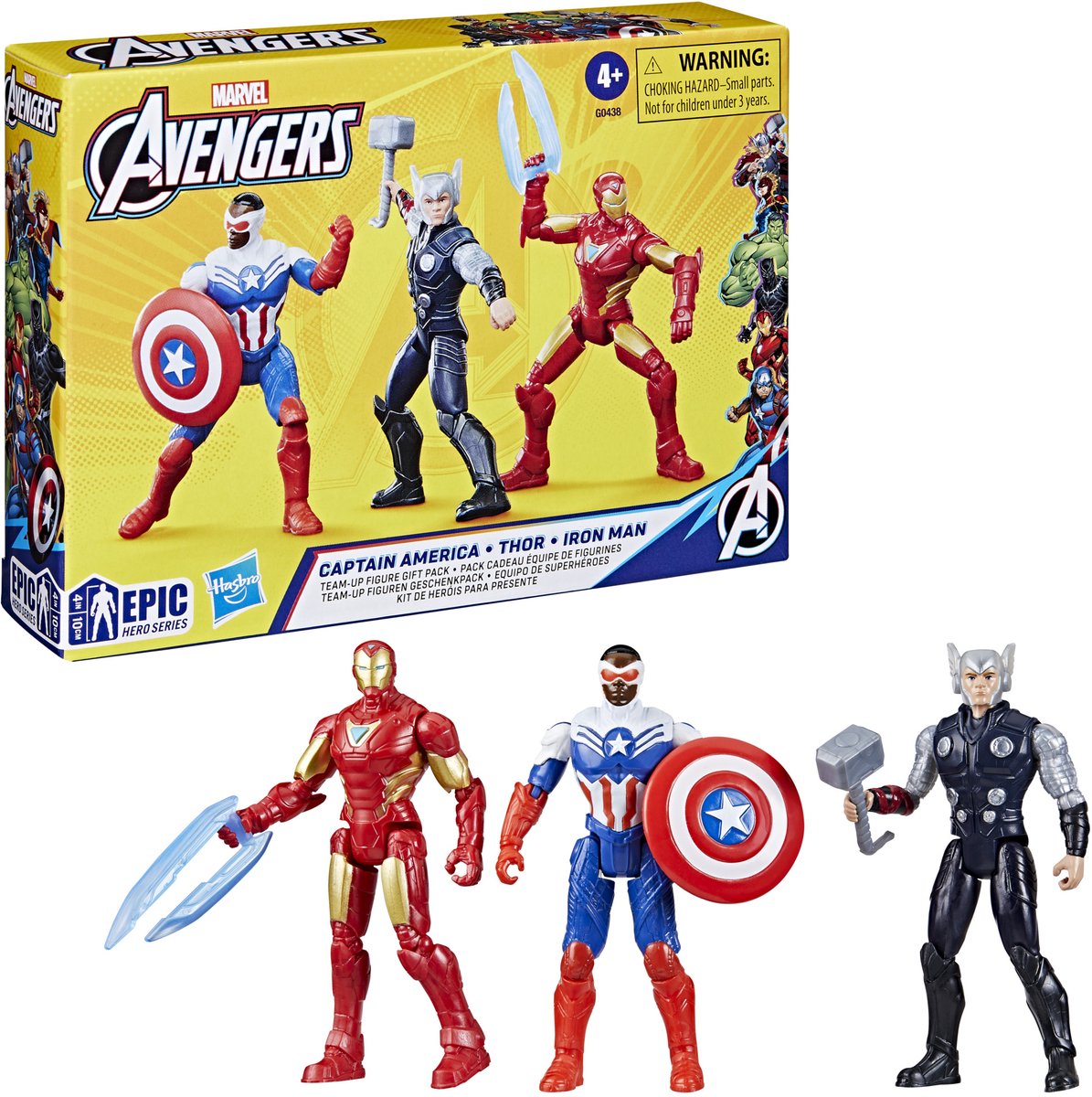 Équipe de la série de héros épiques Marvel Avengers - figurines d'action