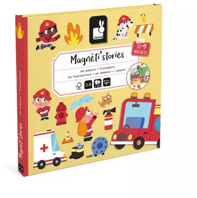 Janod - histoires magneti - pompiers - set d'aimants pédagogiques