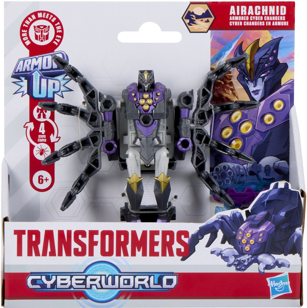 Transformers cyberworld blindé cyber changeurs airachnid - figurine