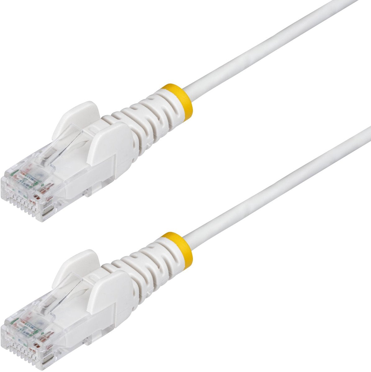 Startech .com Câble Ethernet Cat6 fin de 1 m, blanc, sans accroc, 100 W PoE, UTP, LSZH, fil de cuivre pur 28 AWG, câble de raccordement réseau fin RJ45 avec serre-câble, testé Fluke