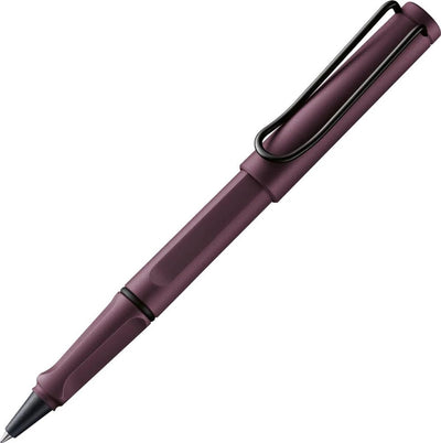 Stylo roller Lamy Safari écarlate | poignée ergonomique | épaisseur d'écriture m | boîtier en plastique ASA robuste | avec recharge pour stylo roller m 63 bleu