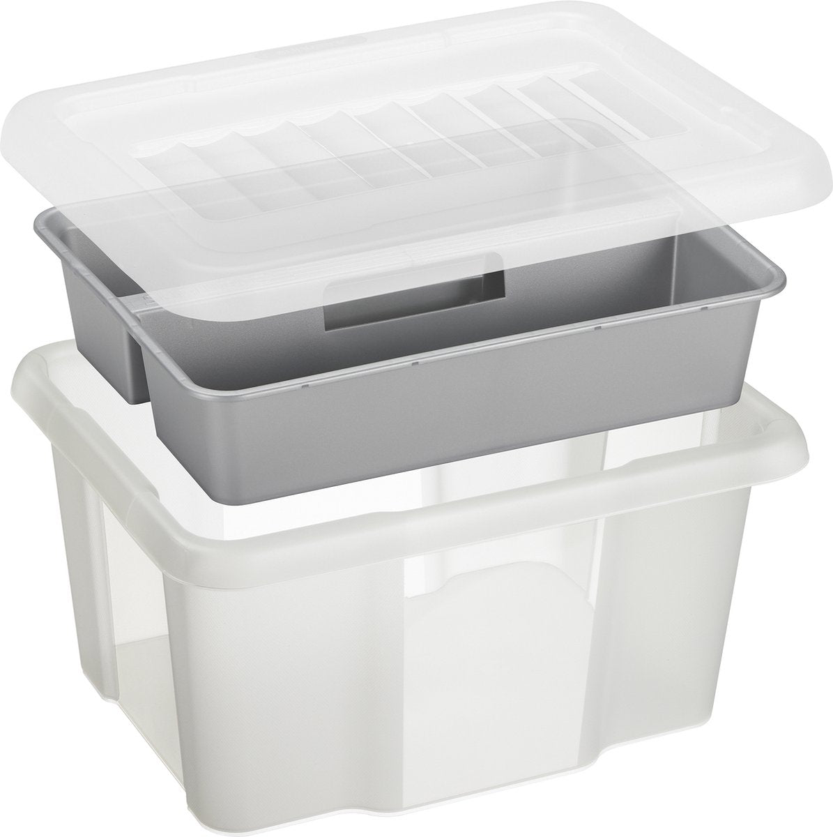 Boîte de rangement Sunware nesta 24l avec insert - avec couvercle - transparent