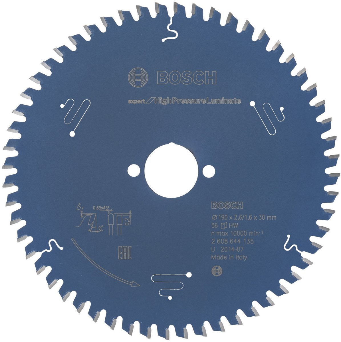 Lame de scie circulaire Bosch expert panneau stratifié aggloméré 190x30 - 56 dents
