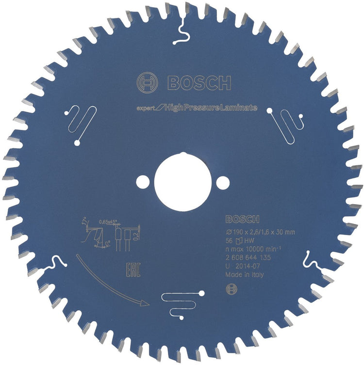 Lame de scie circulaire Bosch expert panneau stratifié aggloméré 190x30 - 56 dents