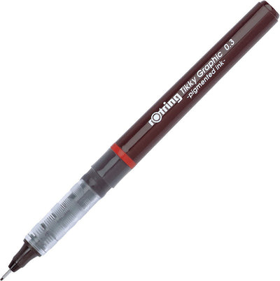Feutre fin graphique Rotring tikky | encre noire | 0,3 mm | 12 pièces
