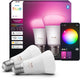 Ampoule Philips Hue Smart LED A60, lumière blanche et colorée, culot E27, lot de 2