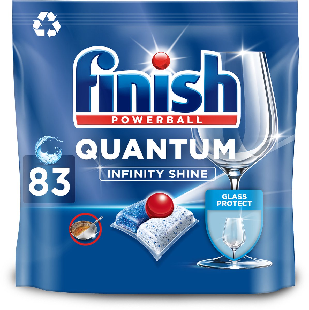 Tablettes pour lave-vaisselle Finish Quantum Infinity Shine - 83 capsules - boîte trimestrielle