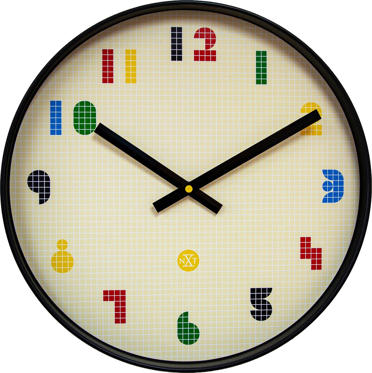 Nexttime nxt bit – horloge murale – 35 cm – abs – noir multicolore – silencieuse